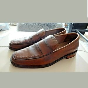 Trask mens distressed leather loafers.
